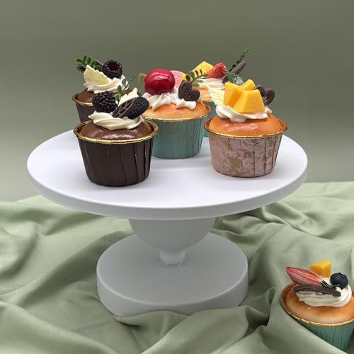 Set of 7 White Cake Stands Metal Dessert Display Holder Round 3 Tier Cupcake Stand Serving Tray Platter Cake Pedestal Stand for Party Weddings Birthday Baby Showers Anniversary - color: White