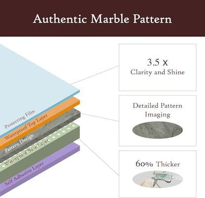 Very Berry Sticker Marble Contact Paper (Gray Matte, 24" x 78", 2 Pack) Premium Peel and Stick Wallpaper for Countertop, Bathroom Vanities & Cabinets, Renter Friendly, Waterproof Vinyl - color: Gray Matte, size: 24" x 78" (2-pack)
