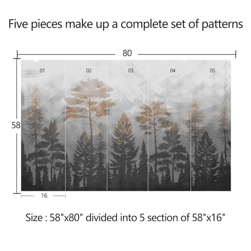Dark-Colored Abstract Tree Bedroom self-Adhesive Wallpaper Forest Plant Living Room Background Peel-and-Stick Mural - 58"x80" - color: ZZSL-01, size: 58"x80"
