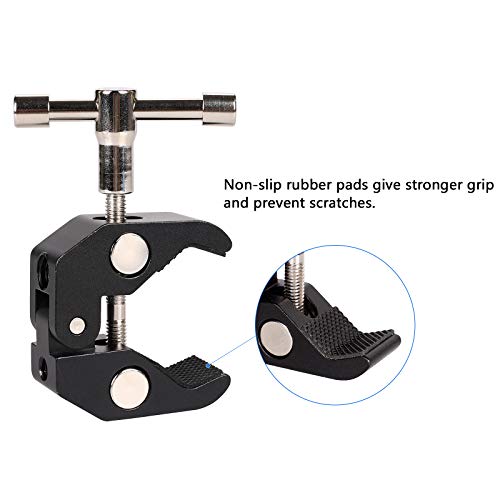 4Pack Super Clamp with 1/4 and 3/8 Thread for Photography,Camera Monitor, Plate Glass,LED Light, Umbrellas,Hooks, Shelves, Cross Bars,Photo Accessories