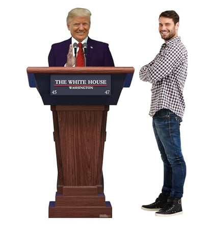 Cardboard People Trump Podium Life Size Cardboard Cutout Standup - 2024 Donald Trump - color: Trump Podium