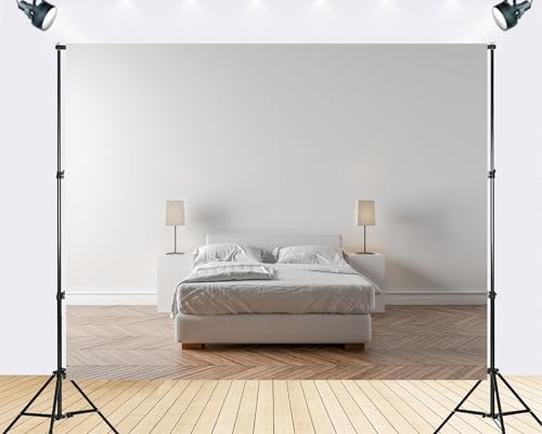 Trykid 6x4ft Neutral Tone Minimalist Bedroom Backdrop Serene Sleep Space Photography Background Relaxation Gathering Party Decoration Tapestry Photo Booth Prop Fabric - size: 6x4ft