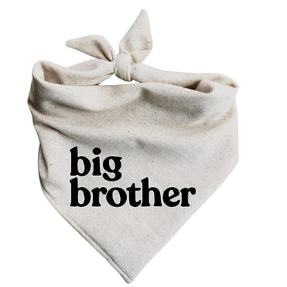 Dog Bandana Pregnancy Announcement Big Brother Baby Reveal Oatmeal Cream Minimal Neutral Color Announcement to Family (X-Small) - size: X-Small