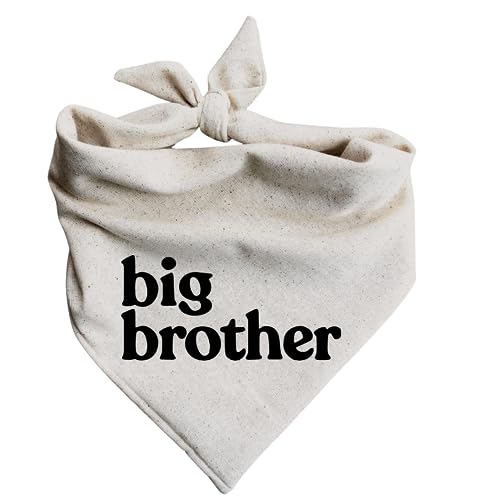 Dog Bandana Pregnancy Announcement Big Brother Baby Reveal Oatmeal Cream Minimal Neutral Color Announcement to Family (X-Small) - size: X-Small