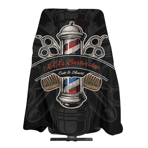 Custom Barber Cape Hairdresser Cape, Add Your Photo Text Logo Personalized Salon Cape for Men, Customized Hair Cutting Cape for Home Salon Barbershop - color: B-barber 2