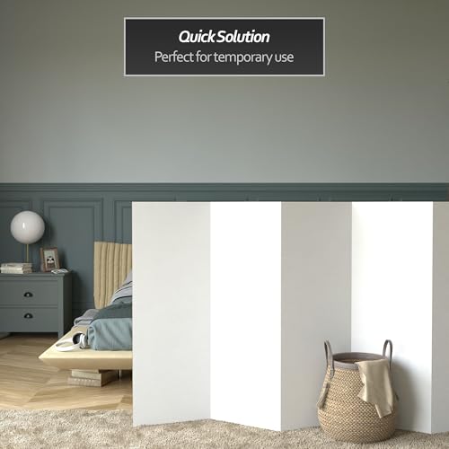 4 ft. Short White Temporary Cardboard Folding Screen - 6 Panels - size: 4 ft Short - 6 Panel