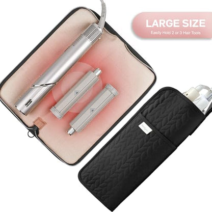 KarSyon Hot Tools Organizer Heat Resistant Mat Case Hair Tools Holder Travel Bag Portable Hair Styling Tools Cover Pouch for Curling Iron,Flat Iron,Hair Straightener (Black) - color: Black