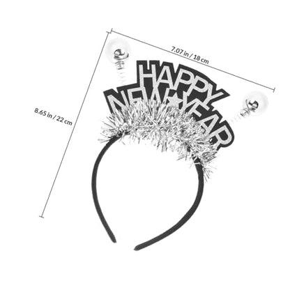 OSALADI 5pcs Happy New Year Hairbands Silver-plated Festival Party Hair Accessories for Women Portable Spring Festival Photo Props Headbands