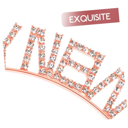New Year Headbands 2pcs Glitter Party Hair Accessories with Rhinestones, Silver and Rose Gold Colors, Women’s Spring Festival Photo Booth Props