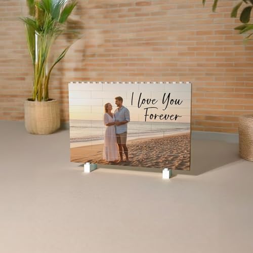 NAZENTI Personalized Building Brick Photo Block, Customized Photo Block Gifts for Couples, Picture Blocks for Wedding, Family, or Friends,Valentine’s Day, Gifts for Valentine 2026 Women Men Design 06 - color: Design 6