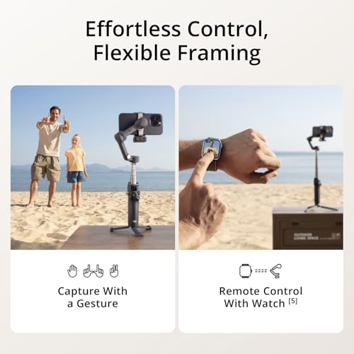 DJI Osmo Mobile 7P Gimbal Stabilizer for iPhone, Android, Native Tracking, Lighting, 3-Axis Phone Gimbal, Quick Launch, One-Tap Edit, Built-in Extension Rod & Tripod, 10hrs Use, Phone Charging