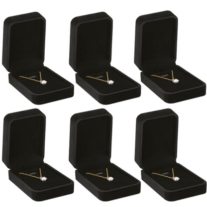 LETURE 6 Pieces Velvet Jewelry Gift Boxes for Necklace Pendant Bracelet Ring Earring, Jewelry Storage Display Case for Christmas Wedding Engagement Birthday Anniversary (Pendant Box STYLE-6PCS) - color: Pendant Box STYLE-6PCS