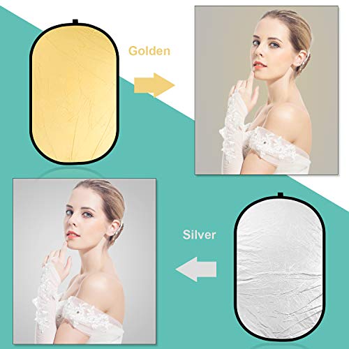 4 in 1 Collapsible Pop Up Backdrop Reflector Panel for Photographys 1.5x2 M/5x6.5feet Chromakey 100% Cotton Muslin Black White Reversible Photo Background Screen with Carry Bag
