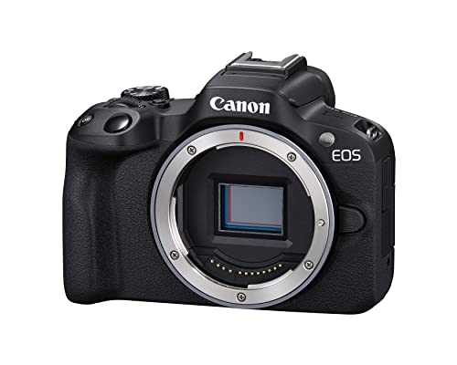 Canon EOS R50 Mirrorless Vlogging Camera (Body Only/Black), RF Mount, 24.2 MP, 4K Video, DIGIC X Image Processor, Subject Detection & Tracking, Compact, Smartphone Connection, Content Creator - color: Black, style: EOS R50 Body Only