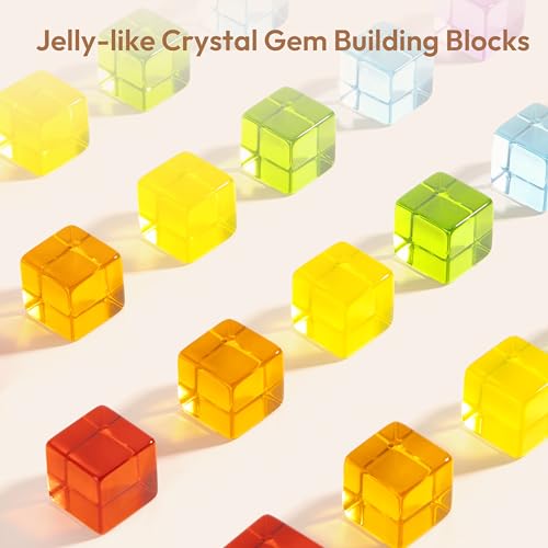 Woodtoe Wooden Building Blocks Set for Kids, 24 PCS Rainbow Gem Cubes Stacking Blocks - 2 Wood House, Montessori Stacking Toy for Toddlers, Educational STEM Sensory Birthday Toy for Boys Girls 3-6 - style: 24 PCS Rainbow Blocks Set
