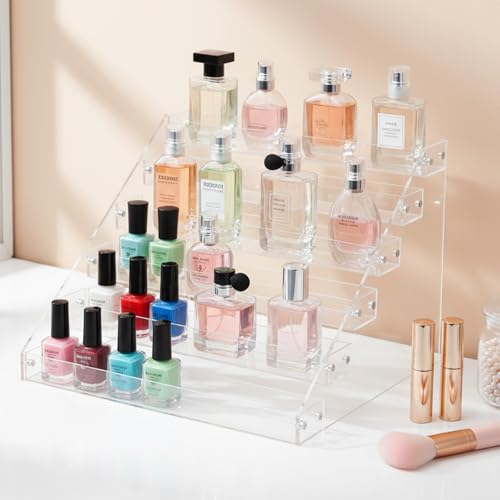 6 Tier Clear Acrylic Display Shelf, Risers Display Stands,Perfume Organizer,Cupcake Stand,Tiered Display Stand,Sticker Display, Card Stands For Display, Card Display Stand, Figure Display, Spice Rack
