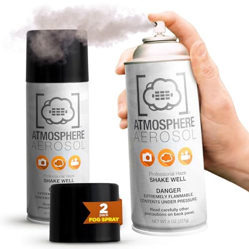 2 Pack Atmosphere Aerosol Haze/Fog Spray for Photography - Safe & Portable Mini Fog Machine Alternative - Smoke and Light Ray Effects Maker for Indoor and Outdoor, No Battery - Made in The USA - size: 2