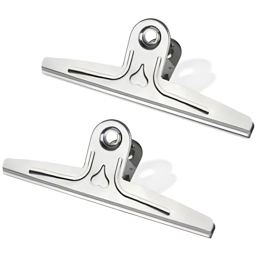 Coideal Extra Large Bulldog Paper Clips, 30cm Jumbo XXL Easel Clips Stainless Steel 2 Pcs Heavy Duty Binder Clamps for Office File (Silver, 11 4/5 Inch) - color: Sliver