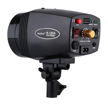 Godox K180A Studio Flash Strobe Light for Phototgraphy, 180W Compact Monolight Photoshoot Daylight Strobe Lighting, GN 45, 75W Modeling Lamp, Recycle Time 0.5-3s, for Beginner Home Studio, AC 110V