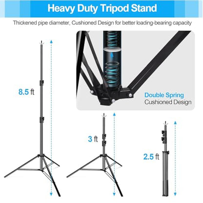 EMART Heavy Duty Backdrop Stand, 8.5 x 10ft Adjustable Photo Background Support System Kit with Carry Bag for Photography - size: 8.5x10ft