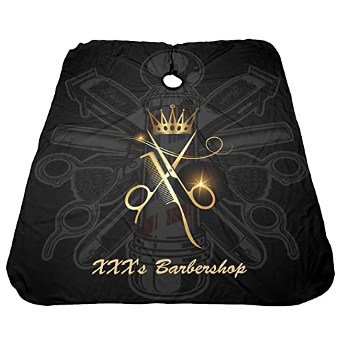 Custom Barber Cape, Personalized Haircut Salon Cape for Men - color: Salon Barber-27