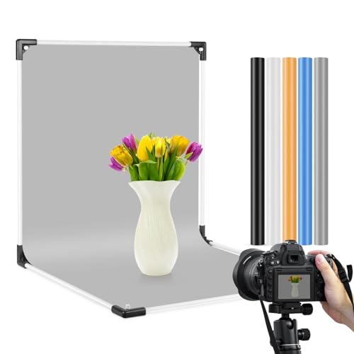 Small Backdrop Stand 1.3x2.6ft, Flat Lay Seamless Paper Props, Detachable Crossbar, Portable Background Stand Support for Photography, Table Backdrop Holder for Makeup Food Small Product Photography