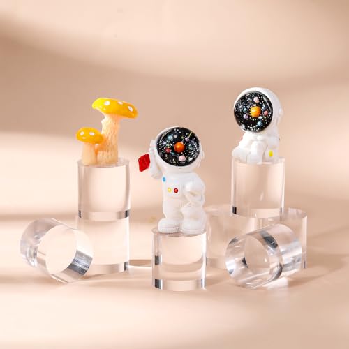 Remerry 8 Pcs Acrylic Round Blocks for Display Clear Polished Blocks Display Clear Acrylic Edge Polished Base Exhibition Riser for Table Showing Cosmetics Collectibles (1 x 1 x 1 Inches) - size: 1 X 1 X 1 Inches