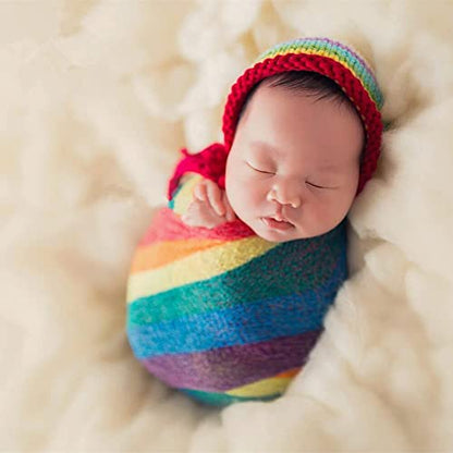 Coberllus Newborn Baby Photo Props Wrap Cloth Blanket Swaddle for Boys Girls Photography Shoot (Multi) - color: Multicolor
