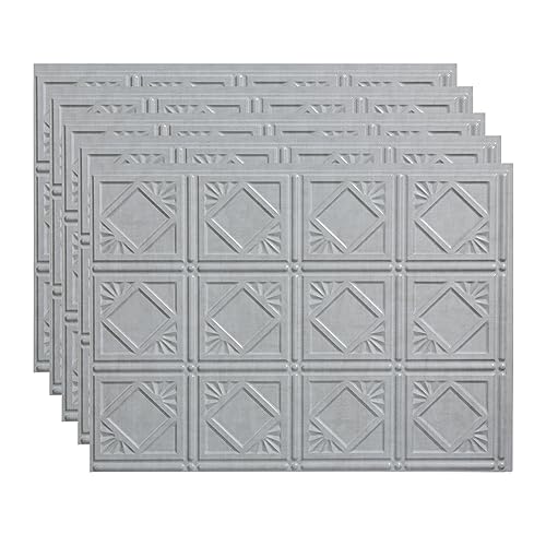 FASÄDE Traditional Style/Pattern 4 Decorative Vinyl 18in x 24in Backsplash Panel in Cashmere (5 Pack) - color: Cashmere, size: 5 Pack