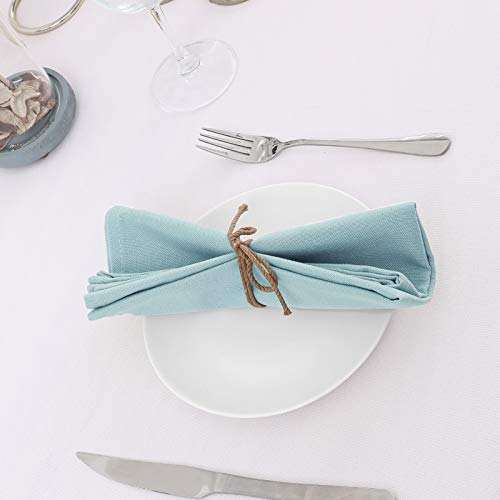 H.VERSAILTEX Cloth Napkins Set of 12 (18" X 18") Linen Textured Dinner Napkins Waterproof Extra Soft Thick Durable Reusable Napkins with Hemmed Edges for Dinners, Weddings and Everyday Use, Aqua - color: Aqua, size: 18" x 18" (Square)