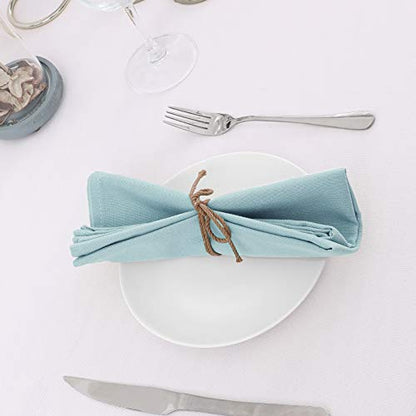 H.VERSAILTEX Cloth Napkins Set of 12 (18" X 18") Linen Textured Dinner Napkins Waterproof Extra Soft Thick Durable Reusable Napkins with Hemmed Edges for Dinners, Weddings and Everyday Use, Aqua - color: Aqua, size: 18" x 18" (Square)