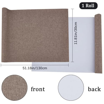 CRASPIRE 51 x 11.8 Inch Book Binding Cloth Book Cover Fabric A4 to A8 Surface Paper Backed Camel Linen Polyester Woven Cover for Books Album Scrapbooking Archival DIY Covering Bookbinding Protector - color: Camel-2