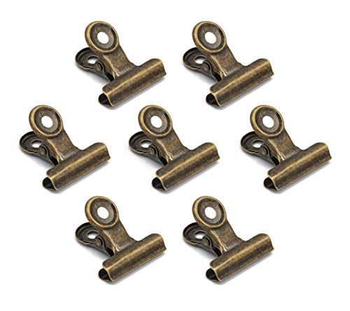 20 Pack 2 Inch Polished Steel Clips, Metal Bulldog Binder Clips, Large Hinge Paper Clips Clamps for Food Bags, Pictures Photos, Art Crafts, Home Office Supply (Bronze) - color: Bronze