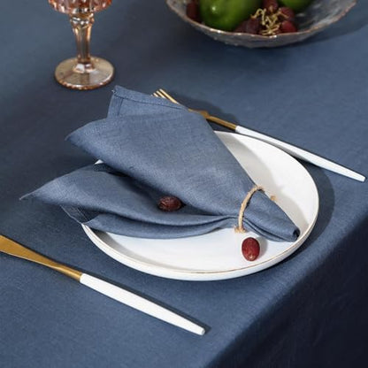 Simple&Opulence Linen Napkins Set of 6 – 100% Pure Linen Napkins for Spring, Easter, Mothers Day,Wedding, Party, Everyday Use Machine Washable and Reusable 14" x 14" Classic Blue - color: Classic Blue, size: napkin(14"×14")