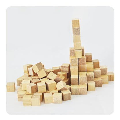 220Pcs 0.39inch Unfinished Natural Wooden Cubes, Square Craft Wood Blocks for DIY Projects, Blank Wood Squares for Art, Building, Personalized Crafts, Wedding Decor, and Creative Displays - size: 1cm
