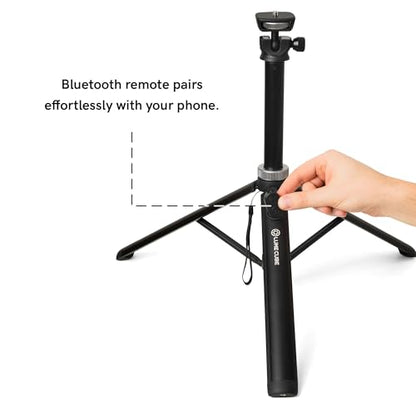 Content Creator Kit with LED Video Light, Microphone & Tripod – Video Recording & Vlogging Kit for YouTube, TikTok & Smartphone Content Creation | Portable Creator Lighting Kit with Bluetooth Remote