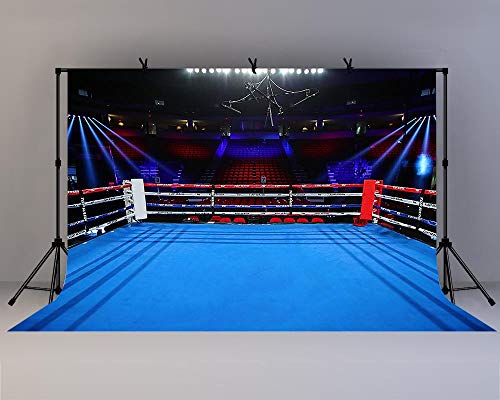 Boxing Ring Background for Photography 10x7ft Boxing Match Arena Sport Background for Children Boy Portrait Birthday Party Banner Photo Booth Studio Props - color: Blue, size: 10x7ft