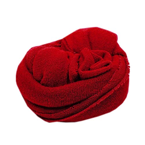 Newborn Photography Props Boys Girls Wrap Baby Photo Props Soft Knit Blanket Cloth (Red) - color: Red