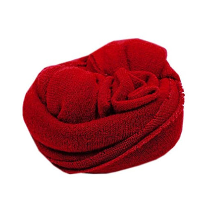 Newborn Photography Props Boys Girls Wrap Baby Photo Props Soft Knit Blanket Cloth (Red) - color: Red