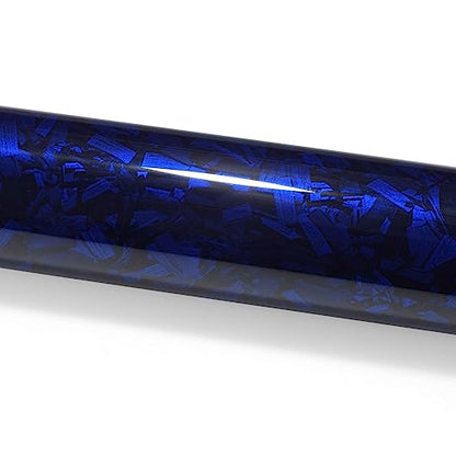 20"x60" (1.6FTx5FT) Royal Blue PET Marble Forged Carbon Fiber Textured Gloss Vinyl Wrap Auto Car Sticker Decal Film Sheet Bubble Free Air Release Technology with Tool Kit - color: Royal Blue, size: 20"x60" (1.6FTx5FT)