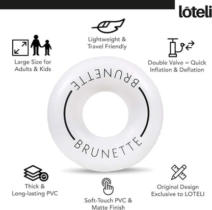 Loteli Swim Ring Float - Minimal Aesthetic Inflatable Swim Ring | Classic Prop for Party, Photo Shoot, Summer Fun & Relaxation | Durable & Easy to Inflate - color: Brunette, size: 4 Pack