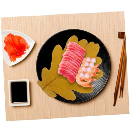 20pcs Sushi Tray Leaf Decor Natural Baking Leaves for Seafood Display Sashimi and Sushi Serving Plates Elegant Japanese Cuisine Presentation for Food Photography