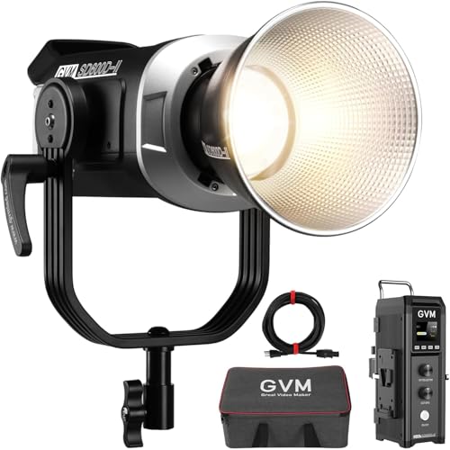 GVM 600W Bi-Color LED Video Light, 2700K-6800K Studio Photography Lighting, 128000Lux/1m Continuous Lighting Kit with APP & DMX Control for Filmmaking, Live Streaming, Broadcasting - size: 600W02