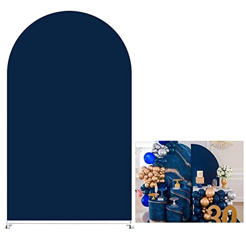 Dark Blue Arch Backdrop Cover for Birthday Party Baby Shower Decoration Arched Wall Covers Stands Display Supplies - color: GX-752, size: W35''byH72'' (3X6ft)