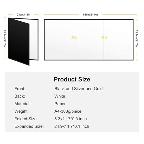 Meking 12" x 8" Light Reflector, 4 in 1 Photography Reflector Cardboard, Folding Light Diffuser Board for Food and Product Photography Lighting - White/Black/Glod/Silver, 2 Pack - size: 2PCS 12x8"