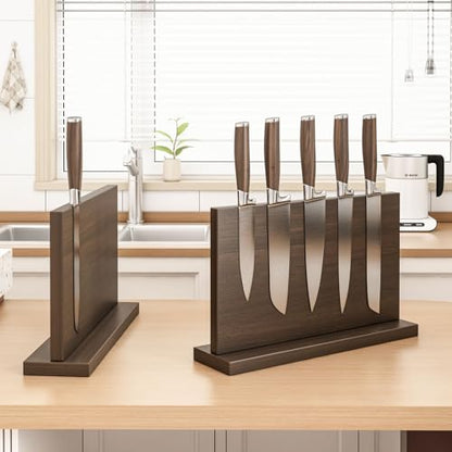 THMINS Extra Large Magnetic Knife Holder, 16 x 9 Inches Double-Sided Magnetic Knife Block Universal Multi-function Display Rack for Kitchen Counter (Dark Gray) - size: 16x9 Inch Dark Gray