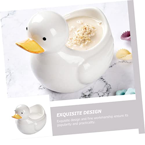 DECHOUS Cute Duck Shape Ceramic Food Bowl for Cartoon Animal Design Food Grade Safe Material Easy to Clean for Home Decor and Meals Unique Photo Prop Accent