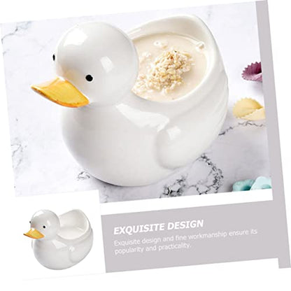 DECHOUS Cute Duck Shape Ceramic Food Bowl for Cartoon Animal Design Food Grade Safe Material Easy to Clean for Home Decor and Meals Unique Photo Prop Accent
