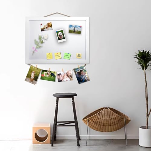 15"x11" White Bulletin Board Cork Board with Felt, 15"x11" Small Display Pin Board Vision Board for Walls, Jewelry, Notes, Collection, Photos, Office, Wood Framed(White) & Felt(White), 1pc - color: White, size: 1P-15"x11"