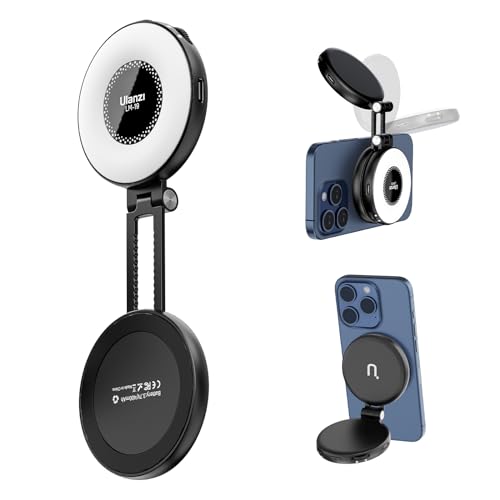 Fill Light for Magsafe LED Phone Light Attachment Selfie Ring Light Brightness Adjustable Compatible w Magsafe for iPhone Smartphone Vlogs/Photography/Video Conference Color Black - color: Black